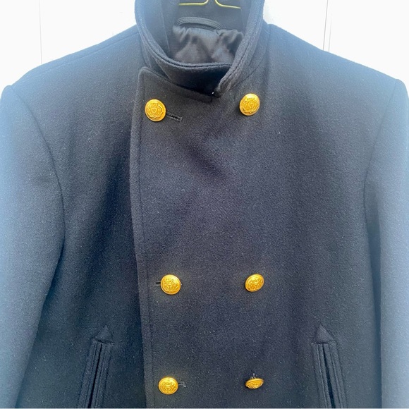 Sterlingwear Boston Double-Breasted Black Wool Navy Peacoat, 40R - Picture 6 of 16